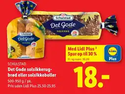 Lidl SCHULSTAD Det Gode solsikkerug- brød eller solsikkeboller tilbud