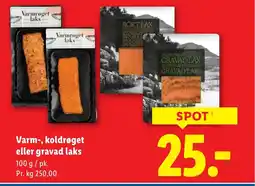 Lidl Varm-, koldrøget eller gravad laks tilbud