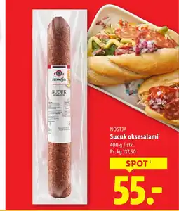 Lidl NOSTJA Sucuk oksesalami tilbud