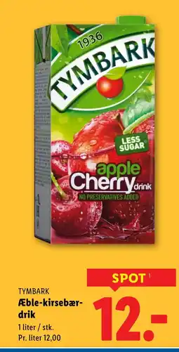 Lidl TYMBARK Æble-kirsebær- drik tilbud