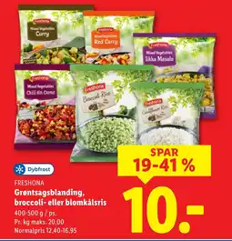 Lidl FRESHONA Grøntsagsblanding, broccoli- eller blomkålsris tilbud