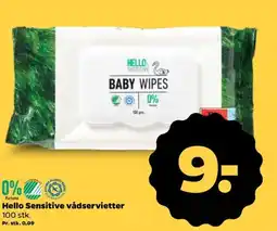 Netto Hello Sensitive vådservietter tilbud