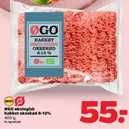 Netto ØGO økologisk hakket oksekød 8-12% tilbud