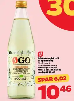 Netto ØGO økologisk drik til opblanding tilbud