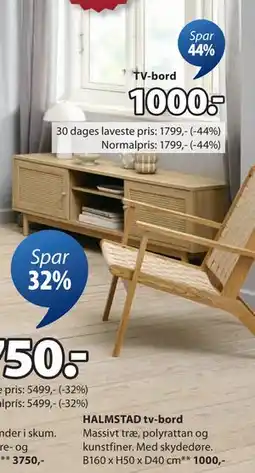 JYSK HALMSTAD tv-bord tilbud