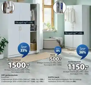 JYSK VIBY garderobeskab tilbud