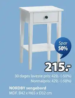 JYSK NORDBY sengebord tilbud