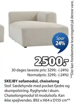 JYSK SKEJBY sofamodul, chaiselong tilbud
