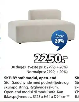 JYSK SKEJBY sofamodul, open-end tilbud