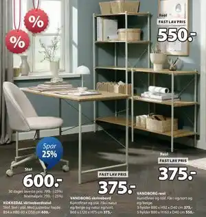 JYSK VANDBORG skrivebord tilbud