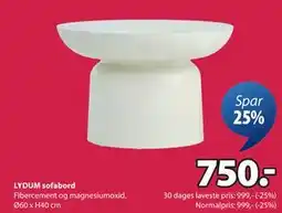 JYSK LYDUM sofabord tilbud