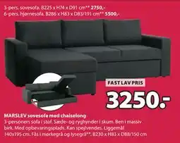 JYSK MARSLEV sovesofa med chaiselong tilbud
