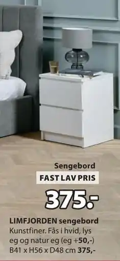 JYSK LIMFJORDEN sengebord tilbud