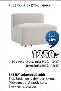 JYSK SKEJBY sofamodul, midt tilbud