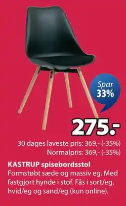 JYSK KASTRUP spisebordsstol tilbud