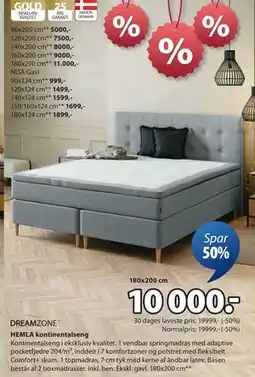 JYSK HEMLA kontinentalseng tilbud