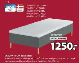 JYSK SKAUPA + FLYA boxmadras tilbud