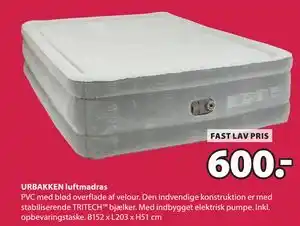 JYSK URBAKKEN luftmadras tilbud