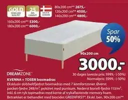 JYSK KVENNA + TOSEN boxmadras tilbud