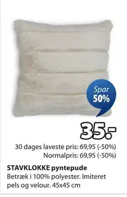 JYSK STAVKLOKKE pyntepude tilbud