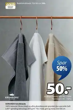 JYSK SORUNDA håndklæde tilbud
