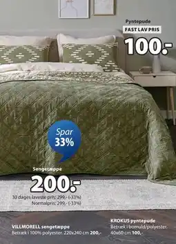 JYSK VILLMORELL sengetæppe tilbud
