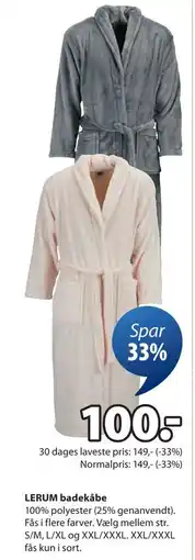 JYSK LERUM badekåbe tilbud