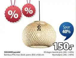 JYSK SIGVARD pendel tilbud