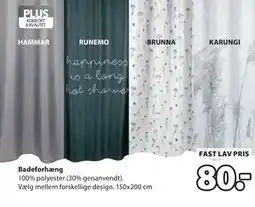 JYSK Badeforhæng tilbud