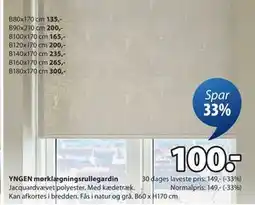 JYSK YNGEN mørklægningsrullegardin tilbud