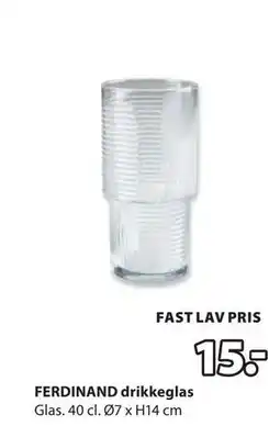 JYSK FERDINAND drikkeglas tilbud