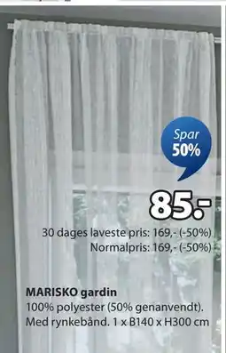JYSK MARISKO gardin tilbud