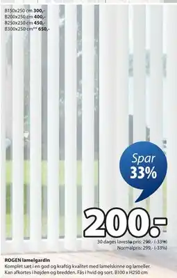 JYSK ROGEN lamelgardin tilbud
