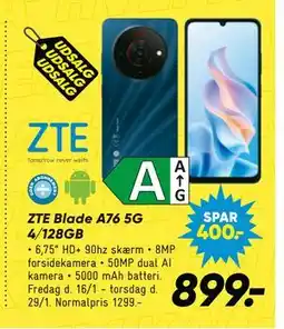 Bilka ZTE Blade A76 5G 4/128GB tilbud