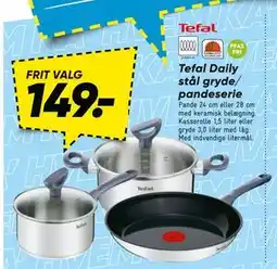 Bilka Tefal Daily stål gryde/ pandeserie tilbud