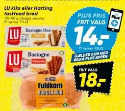 Bilka LU kiks eller Hatting fastfood brød tilbud