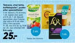 Bilka Tebreve, chai latte, kaffekapsler*, puder eller specialiteter tilbud