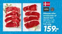 Bilka Ribeyes eller entrecotes af dansk kalv tilbud