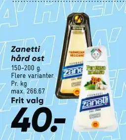 Bilka Zanetti hård ost tilbud