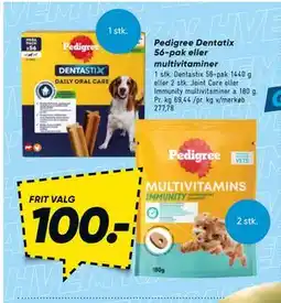 Bilka Pedigree Dentatix 56-pak eller multivitaminer tilbud