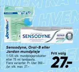 Bilka Sensodyne, Oral-B eller Jordan mundpleje tilbud