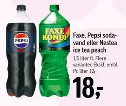Føtex Faxe, Pepsi sodavand eller Nestea ice tea peach tilbud