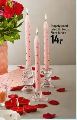 Føtex Stagelys med print. H: 24 cm tilbud