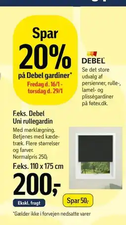 Føtex Debel Uni rullegardin tilbud