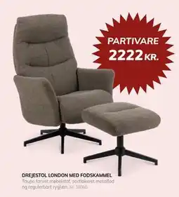 Daells Bolighus DREJESTOL LONDON MED FODSKAMMEL tilbud