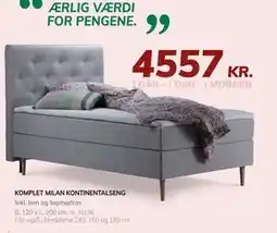 Daells Bolighus KOMPLET MILAN KONTINENTALSENG tilbud