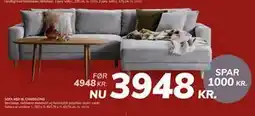 Daells Bolighus SOFA MED XL CHAISELONG tilbud