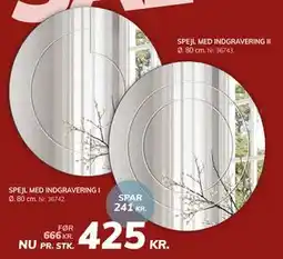 Daells Bolighus SPEJL MED INDGRAVERING I tilbud