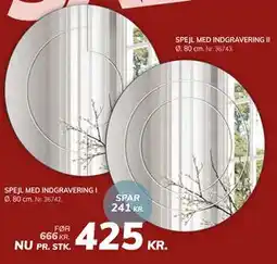 Daells Bolighus SPEJL MED INDGRAVERING II tilbud