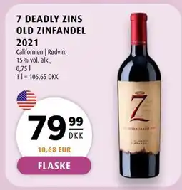 Scandinavian Park 7 DEADLY ZINS OLD ZINFANDEL 2021 tilbud